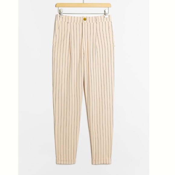 ANTHROPOLOGIE 🥃 Sz 4 6 SCoTcH and Soda pinstripe pants pull on SO SHIC elastic! - Picture 1 of 7